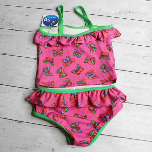 Wave Zone Baby Girl Swimsuit Size 18 Months Butterfly UV Protection - Picture 5 of 6